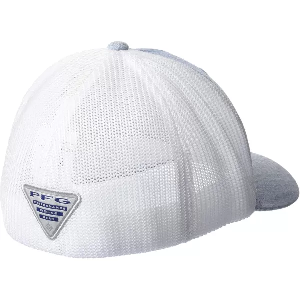 Columbia PFG Leather Fish Flag Mesh Ball CapSail HeatherWhite