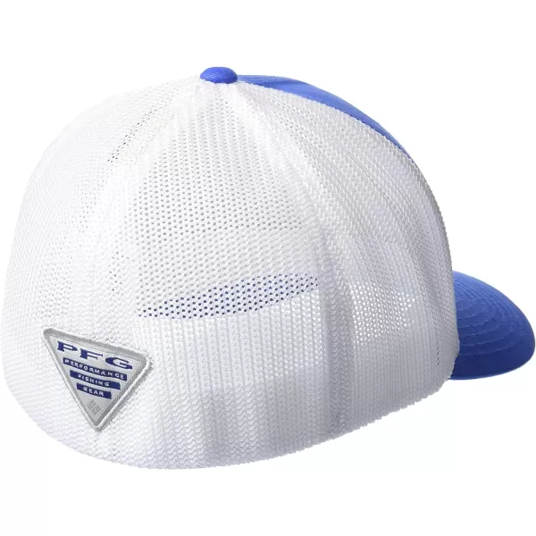 Columbia PFG Leather Fish Flag Mesh Ball CapVivid BlueWhite