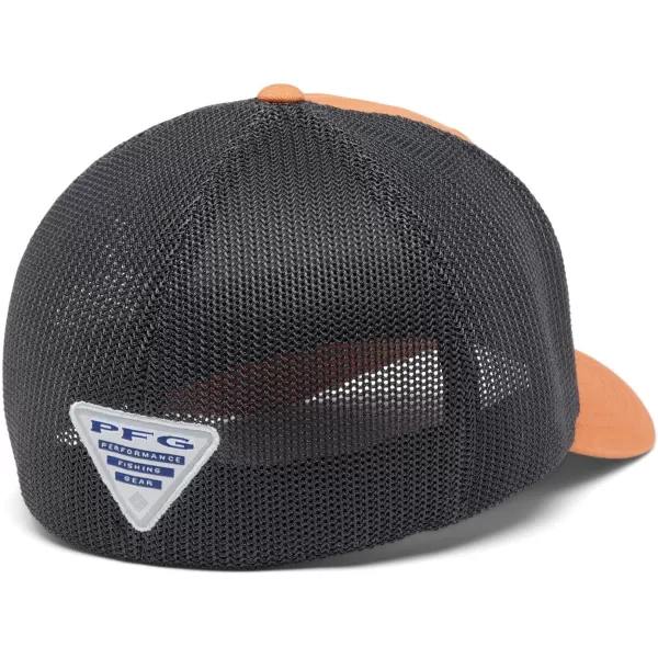 Columbia PFG Mesh Canada Fish Flag StretchFit HatDusty OrangeSharkUs Fish Flag