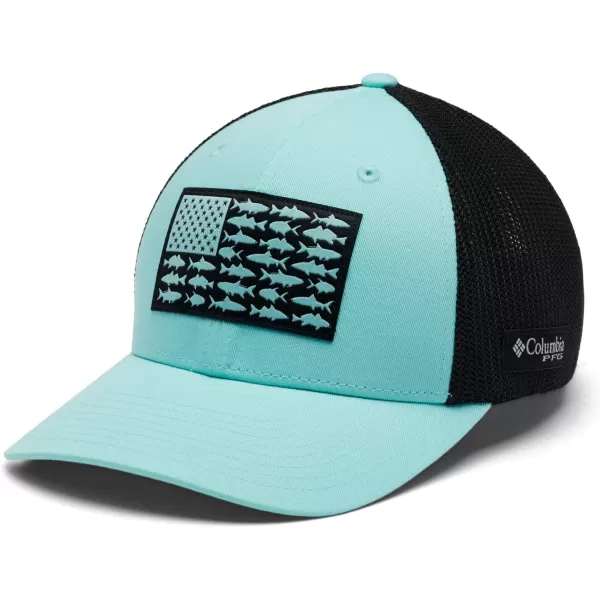 Columbia PFG Mesh Canada Fish Flag StretchFit HatGulf StreamBlackOffshore Slam Flag