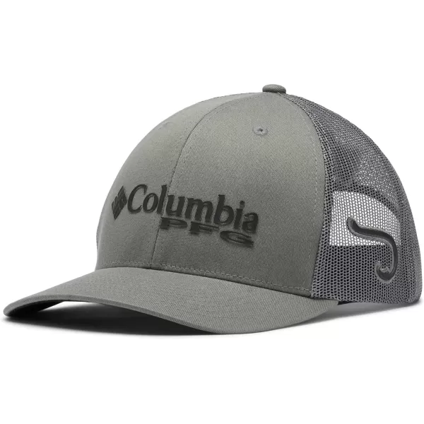 Columbia PFG Mesh Canada Fish Flag StretchFit HatTitaniumBlackHook