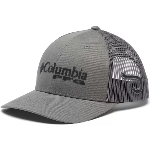 Columbia PFG Mesh Canada Fish Flag StretchFit HatTitaniumBlackHook