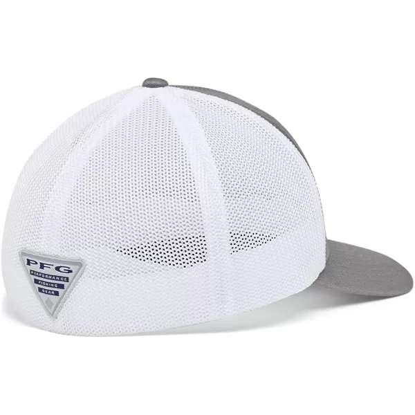 Columbia PFG Mesh Canada Fish Flag StretchFit HatTitaniumWhite