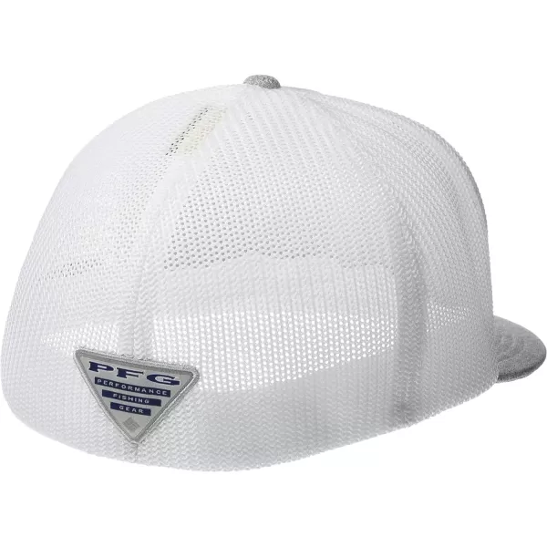 Columbia PFG Mesh Flat Brim Ball CapCool Grey HeatherFish Flag