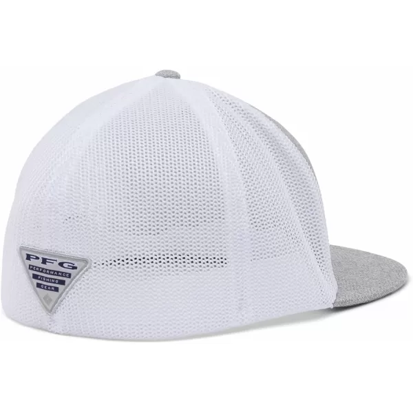 Columbia PFG Mesh Flat Brim Ball CapCool Grey HeatherFish Flag