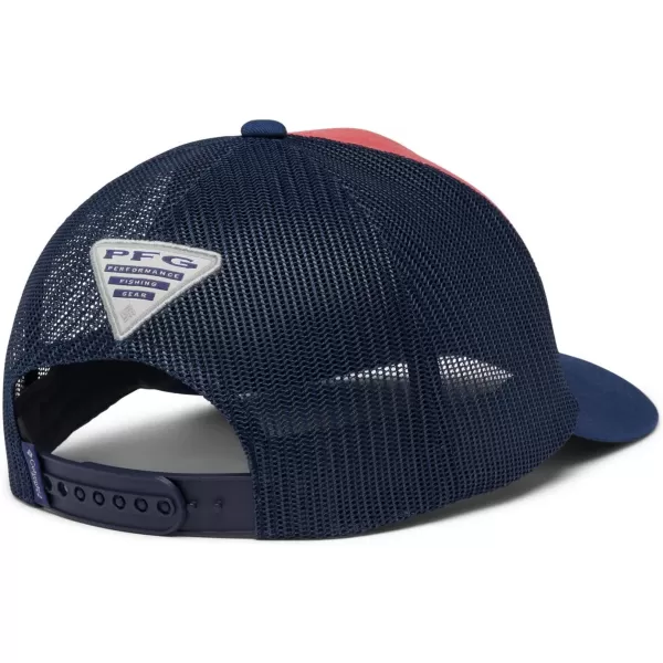 Columbia PFG Patch 5 Panel Snap BackSunset RedCarbonCollegiate Navy