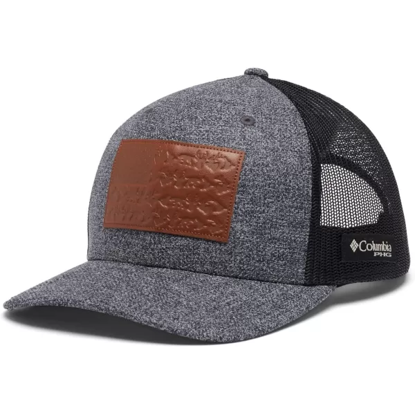 Columbia PHG Leather Game Flag Snap BackGrill Heather  Black