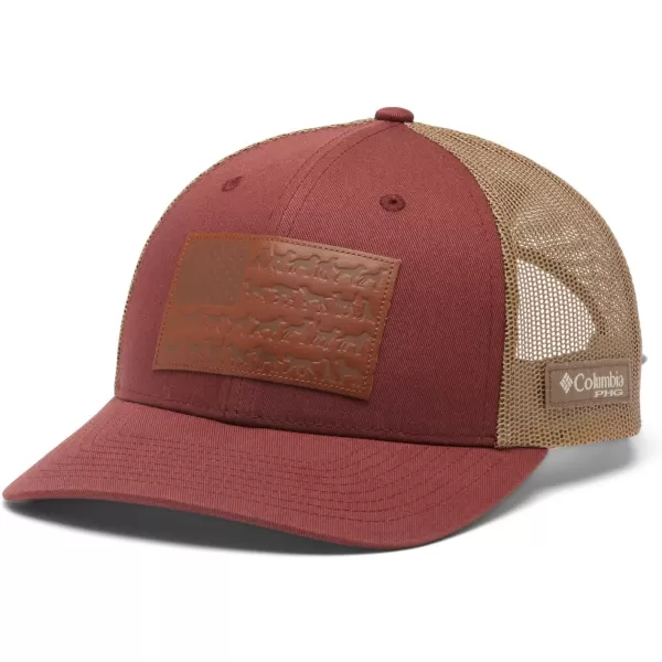 Columbia PHG Leather Game Flag Snap BackRed Rocks  Sahara  Dog Flag