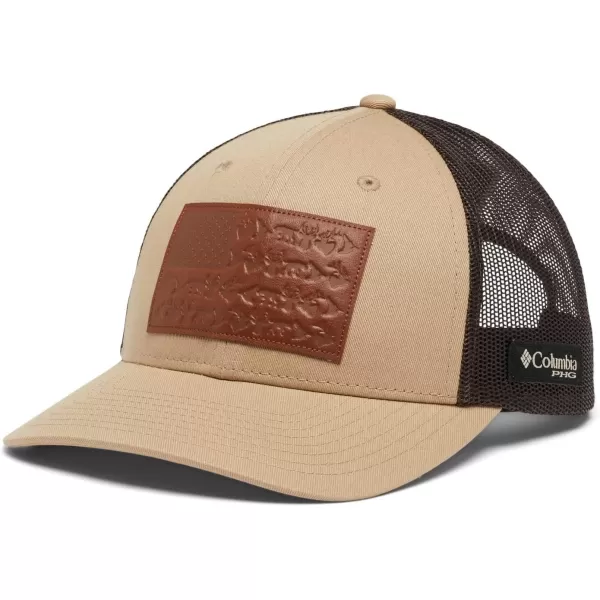 Columbia PHG Leather Game Flag Snap BackSahara  Cordovan