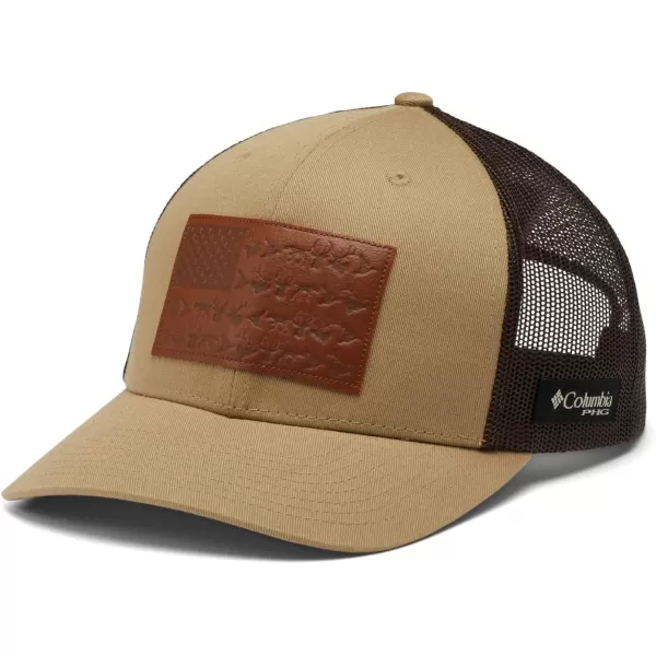 Columbia PHG Leather Game Flag Snap BackSahara  Cordovan