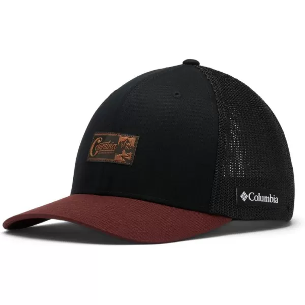 Columbia Rugged Outdoor Mesh HatBlackRed Lodge Mountain Patch