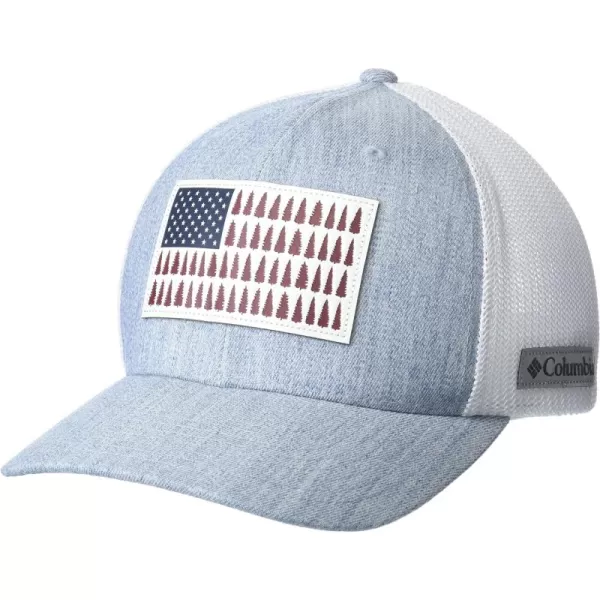 Columbia Rugged Outdoor Mesh HatBluestone HeatherTree Flag Patch