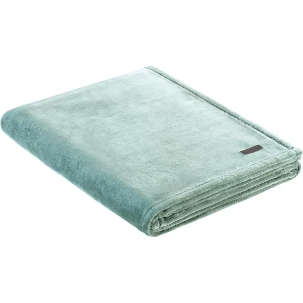 Columbia Super Soft Plush Throw  Warm and Cozy 100 Polyester Fleece Blanket  Measures 50 x 60  Antique MauveCool Green