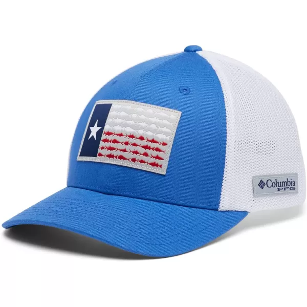 Columbia Tree Flag Mesh Ball CapHighVivid BlueWhiteTexas Fish