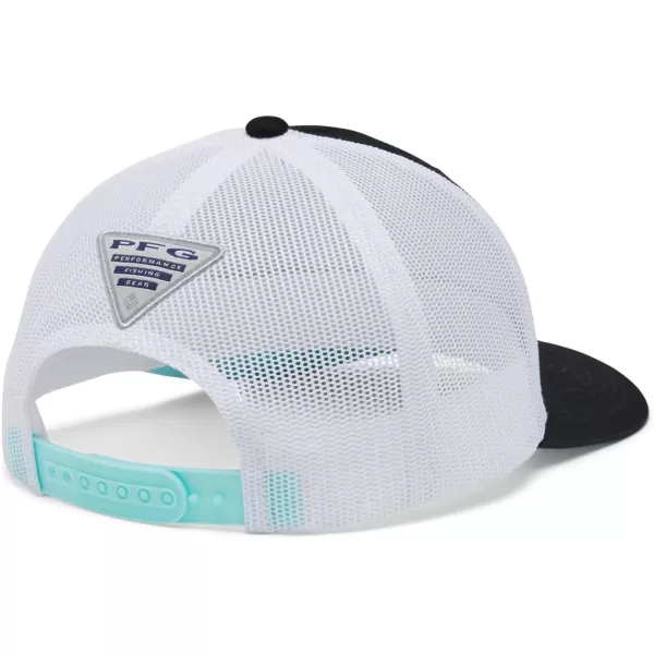 Columbia UnisexAdult Pfg Fish Flag Mesh Snap BackBlackWhite