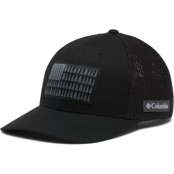 Columbia UnisexAdult Tree Flag Mesh Ball Cap  High CrownBlack