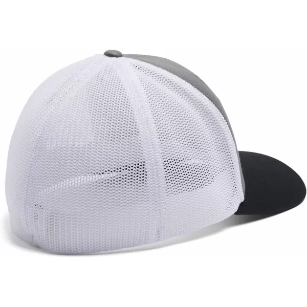 Columbia UnisexAdult Tree Flag Mesh Ball Cap  High CrownTitanium  White  Black