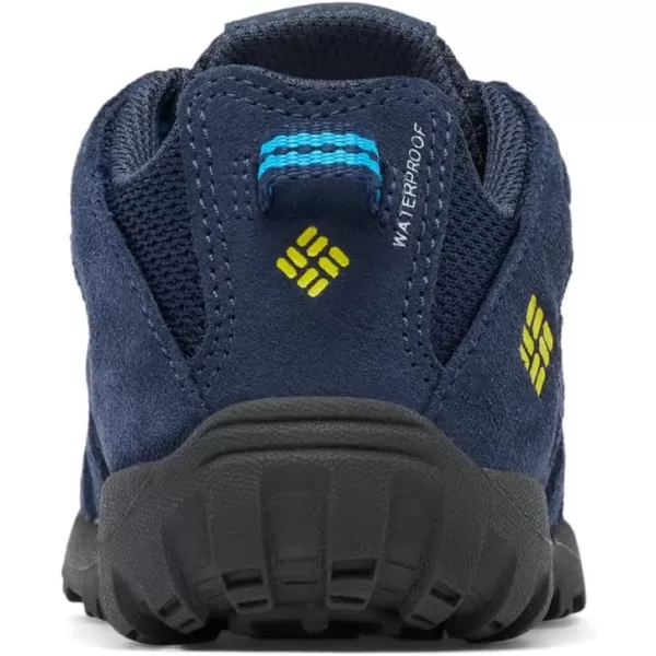 Columbia UnisexChild Childrens Redmond Waterproof Hiking ShoeCollegiate Navy Laser Lemon