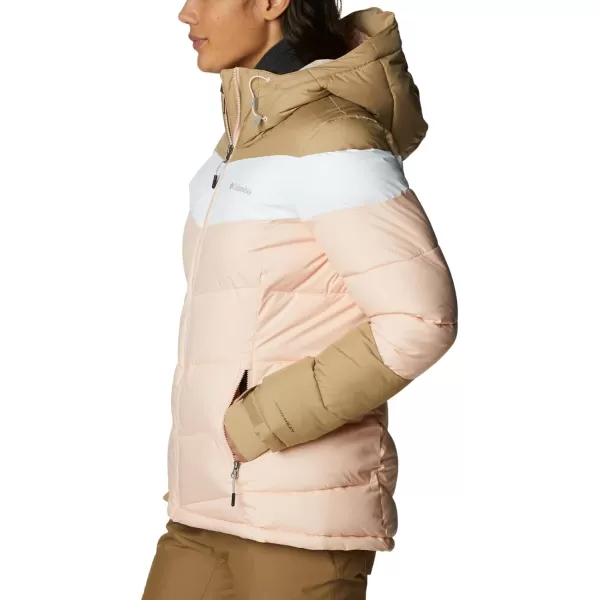 Columbia Womens Abbott Peak Insulated JacketPeach BlossomWhiteBeach