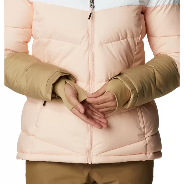 Columbia Womens Abbott Peak Insulated JacketPeach BlossomWhiteBeach