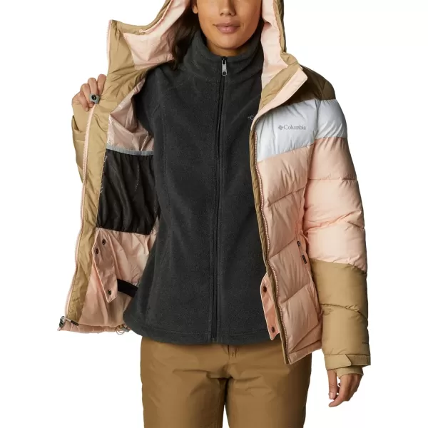 Columbia Womens Abbott Peak Insulated JacketPeach BlossomWhiteBeach