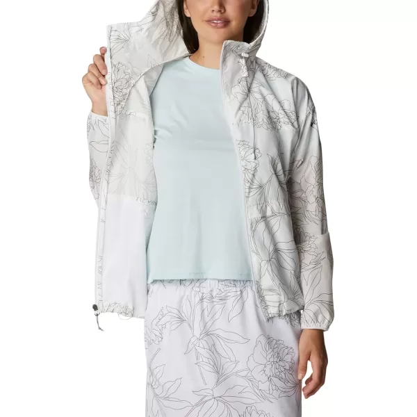 Columbia Womens Alpine Chill WindbreakerWhite Leafy Lines Print