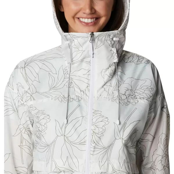 Columbia Womens Alpine Chill WindbreakerWhite Leafy Lines Print