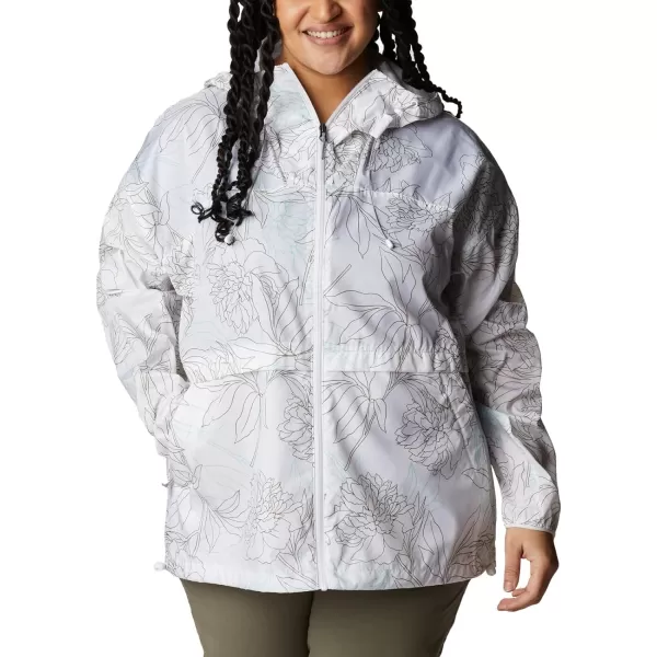 Columbia Womens Alpine Chill WindbreakerWhite Leafy Lines Print