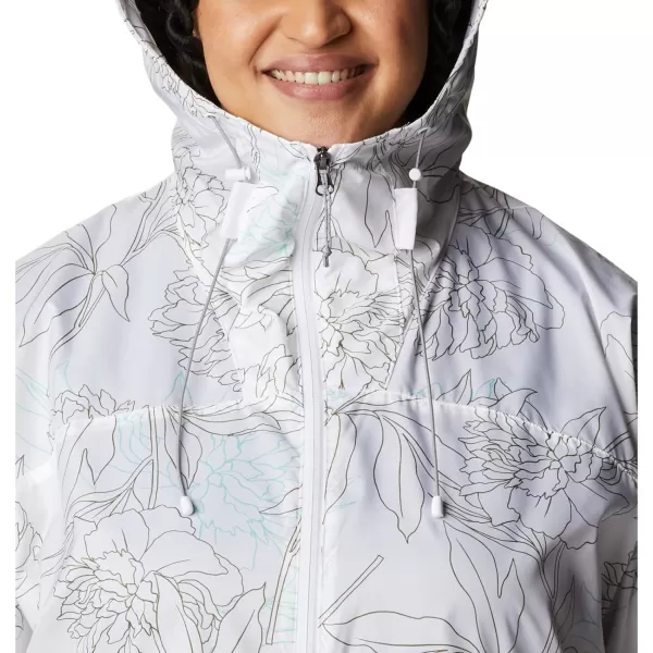 Columbia Womens Alpine Chill WindbreakerWhite Leafy Lines Print