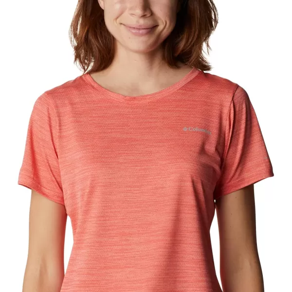 Columbia Womens Alpine Chill Zero Short Sleeve TeeRed Hibiscus Heather