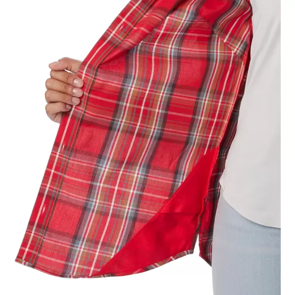 Columbia Womens Anytime Patterned Long Sleeve ShirtRed Lily Csc Tartan