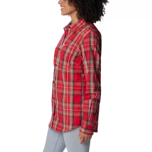 Columbia Womens Anytime Patterned Long Sleeve ShirtRed Lily Csc Tartan