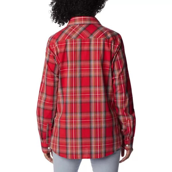 Columbia Womens Anytime Patterned Long Sleeve ShirtRed Lily Csc Tartan