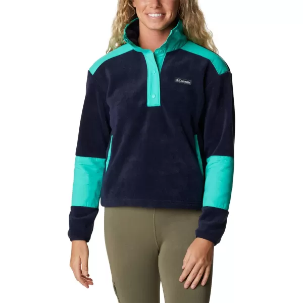 Columbia Womens Benton Springs Crop PulloverDark NocturnalElectric Turquoise