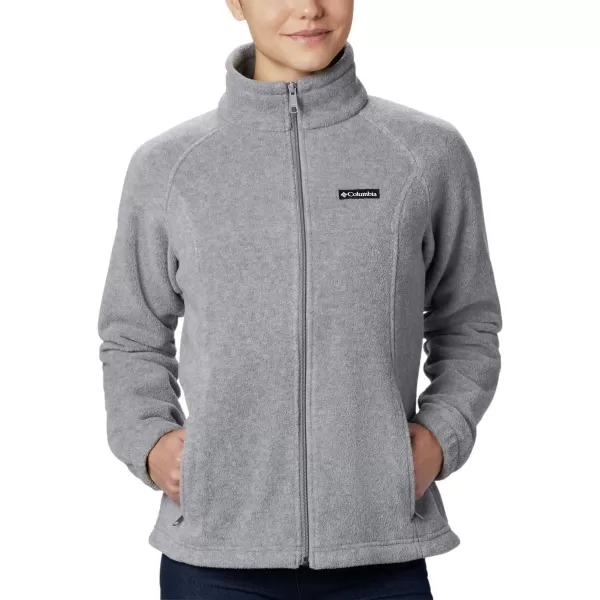 Columbia Womens Benton Springs Full ZipLight Grey Heather  Legacy