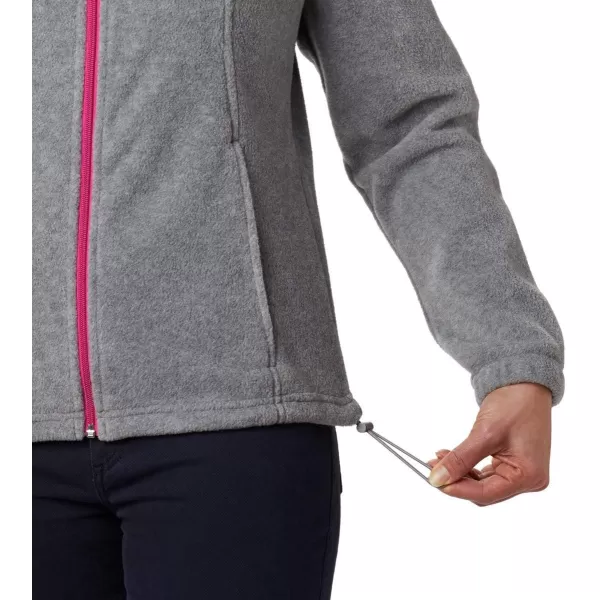 Columbia Womens Benton Springs Full ZipLight Grey HeatherFuchsia