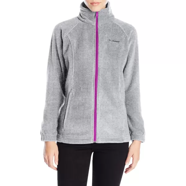 Columbia Womens Benton Springs Full ZipLight GreyBright Plum 2016