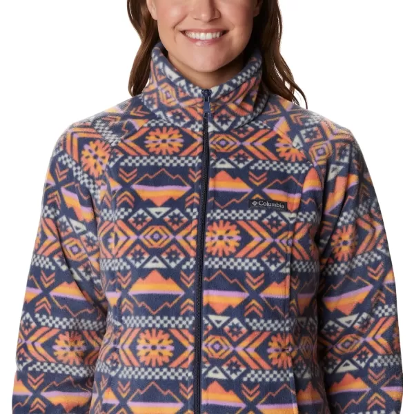 Columbia Womens Benton Springs Printed Full ZipNocturnal Checkered Peaks