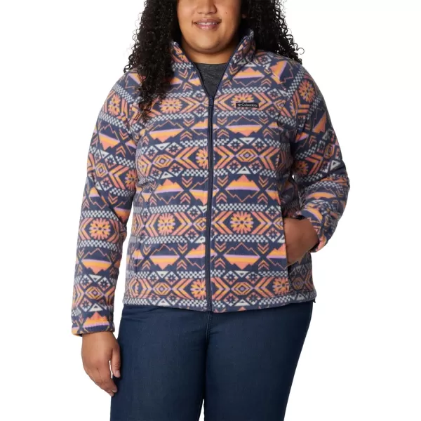 Columbia Womens Benton Springs Printed Full ZipNocturnal Checkered Peaks