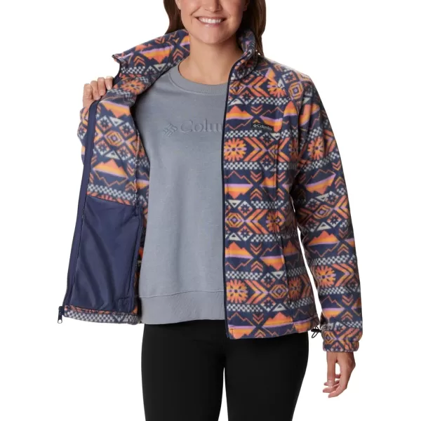 Columbia Womens Benton Springs Printed Full ZipNocturnal Checkered Peaks