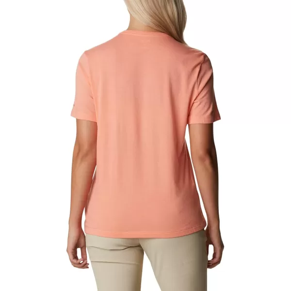 Columbia Womens Bluebird Day Relaxed Crew NeckCoral Reef HeatherLakeshore Flora