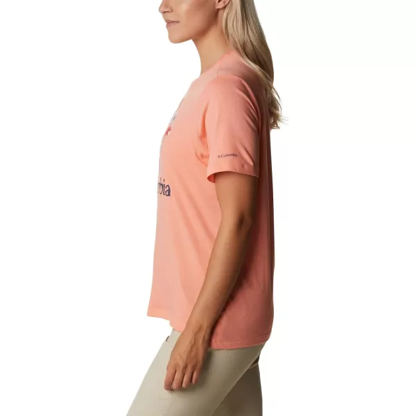 Columbia Womens Bluebird Day Relaxed Crew NeckCoral Reef HeatherLakeshore Flora