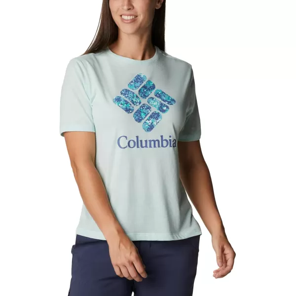 Columbia Womens Bluebird Day Relaxed Crew NeckIcy Morn HeatherStacked Dotty