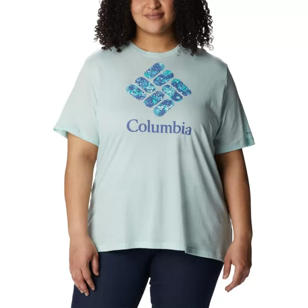 Columbia Womens Bluebird Day Relaxed Crew NeckIcy Morn HeatherStacked Dotty