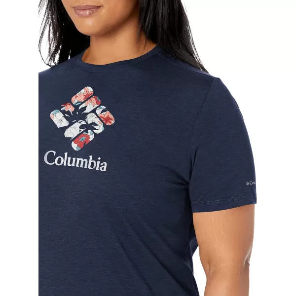 Columbia Womens Bluebird Day Relaxed Crew NeckNocturnal HeatherLakeshore Flora