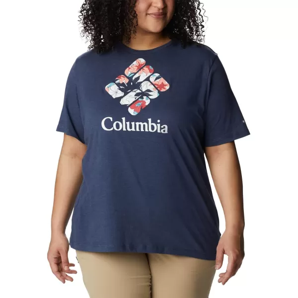 Columbia Womens Bluebird Day Relaxed Crew NeckNocturnal HeatherLakeshore Flora