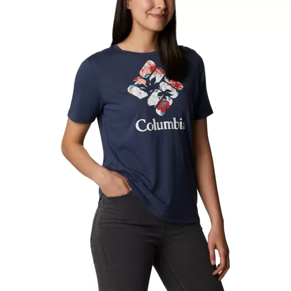 Columbia Womens Bluebird Day Relaxed Crew NeckNocturnal HeatherLakeshore Flora