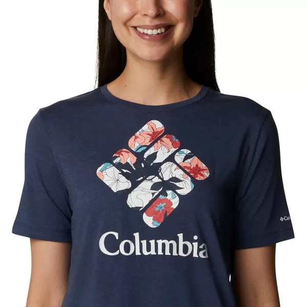 Columbia Womens Bluebird Day Relaxed Crew NeckNocturnal HeatherLakeshore Flora