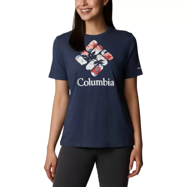 Columbia Womens Bluebird Day Relaxed Crew NeckNocturnal HeatherLakeshore Flora