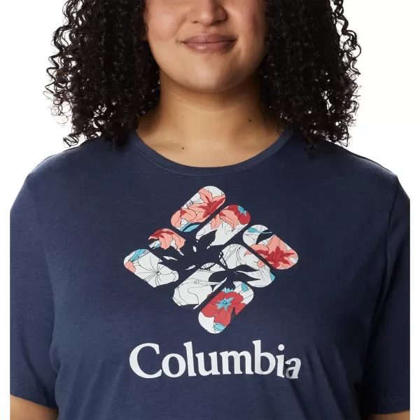 Columbia Womens Bluebird Day Relaxed Crew NeckNocturnal HeatherLakeshore Flora